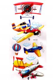 Duvar Sticker Kabartmalı 3 Boyutlu Sticker, 3d Duvar Stiker (XMC003) 55x25 cm - Uçak - 1