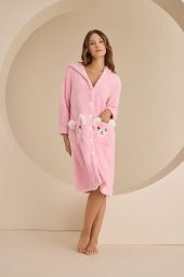 Pembe Wellsoft Dog Pattern Tek Sabahlık - 2