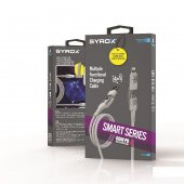 Syrox C142 60W PD Örgü 4 In 1 Çoklu Şarj Data Kablo USB To Type-C Type-C To Type-C Type-C To Lightning USB To Lightning - 5