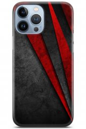 Apple iPhone 14 Pro Max Uyumlu Kılıf Black Red-12 Soft Silikon Sivri - 1