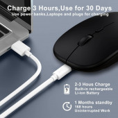 Bluetooth/Kablosuz LED ışıklı  Şarj Edilebilir Mouse PC Gaming Kablosuz Macbook iPad laptop Telefon - 4