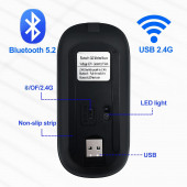 Bluetooth/Kablosuz LED ışıklı  Şarj Edilebilir Mouse PC Gaming Kablosuz Macbook iPad laptop Telefon - 5