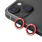 BİNANO METAL RİNG IPHONE 15/15 PLUS KIRMIZI KAMERA KORUYUCU - 1