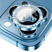 BİNANO IPHONE 15/15 PLUS TAŞLI DENİZ MAVİSİ KAMERA KORUYUCU - 1