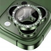 BİNANO IPHONE 15 PRO/15 PRO MAX TAŞLI KOYU YEŞİL KAMERA KORUYUCU - 1