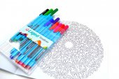 Noki Motifli Boyama Kitabı Ve 10 Lu Liqeo Fineliner Mandala Seti - 3