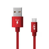 LinkTech K551 Micro USB Örgü Metal Başlı 1mt Şarj ve Data Kablosu - 6