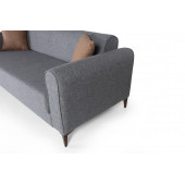 Perla Sofa Ferranti Yataklı Sandıklı Üçlü Kanepe Açık Gri - 6