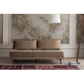 Perla Sofa Retro Kolsuz Yataklı Kanepe Vizon - 2