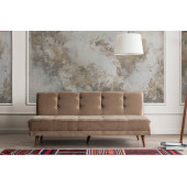 Perla Sofa Retro Kolsuz Yataklı Kanepe Vizon - 4