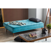 Perla Sofa Retro Kolsuz Yataklı Kanepe Turkuaz - 5