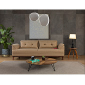 Perla Sofa Petra Üçlü Yataklı Kanepe Hardal Kazayağı thumbnail 1