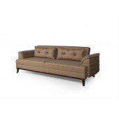 Perla Sofa Petra Üçlü Yataklı Kanepe Hardal Kazayağı thumbnail 3