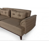 Perla Sofa Petra Üçlü Yataklı Kanepe Hardal Kazayağı thumbnail 4