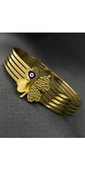 Gold Renk Desenli Kelepçe Bileklik - 1