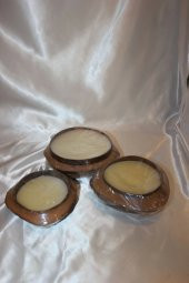 Hindistan Cevizi Saksı Mum 3 lü set - 3