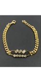 Gold Renk Şekilli Taşlı Bileklik - 1