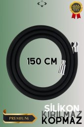 Black Shower Set Basınçlı Filtreli 3 Kademeli Turbo Duş Başlığı 150 cm Duş Hortumu Kendinde - 4