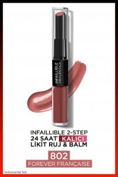Loreal Paris Lıp Stıck Ruj &amp Infaillible Lıpstıck 2 Steps No:  802 Forever Francaı thumbnail 2