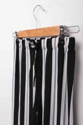 Beli Lastikli Geniş Paça Kız Çocuk Pantolon | Siyah  Siyah 11-12 Yaş - 2