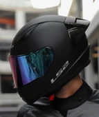 LS2 Rapıd 2 Race Mat Siyah Fullface Motosiklet Kaskı Gökkuşağı Camlı thumbnail 1