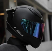 LS2 Rapıd 2 Race Mat Siyah Fullface Motosiklet Kaskı Gökkuşağı Camlı thumbnail 2