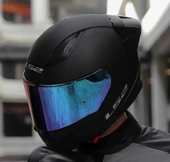 LS2 Rapıd 2 Race Mat Siyah Fullface Motosiklet Kaskı Gökkuşağı Camlı thumbnail 3