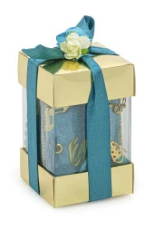 Pencere Kutulu Mini Kuran Seti - İnci Tesbihli - Pleksili - Mavi thumbnail 1