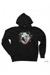 Lebron James Splatter Siyah Kapşonlu Sweatshirt Hoodie - 1