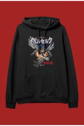 Berserk Guts (CrossBow) anime karakter baskılı kapüşonlu sweatshirt hoodie - 1