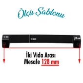 Bihter Mutfak Kulpu Çekmece Dolap Kapak Kulbu Metal Kulp Mobilya Dolabı Kulpları Siyah 128 mm - 4