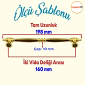 Petek Mobilya Mutfak Dolabı Çekmece Dolap Kapak Kulpu Düz Metal Kulp Kulbu Kulpları 160 Mm Altın - 2