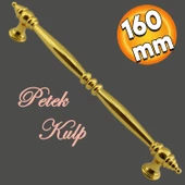 Petek Mobilya Mutfak Dolabı Çekmece Dolap Kapak Kulpu Düz Metal Kulp Kulbu Kulpları 160 Mm Altın - 1