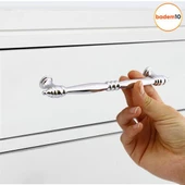 Petek Mobilya Mutfak Dolabı Çekmece Dolap Kapak Kulpu Düz Metal Kulp Kulbu Kulpu 160 Mm Krom - 5