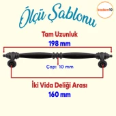 Petek Mobilya Mutfak Dolabı Çekmece Dolap Kapak Kulpu Düz Metal Kulp Kulbu Kulpları 160 Mm Siyah - 2
