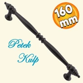 Petek Mobilya Mutfak Dolabı Çekmece Dolap Kapak Kulpu Düz Metal Kulp Kulbu Kulpları 160 Mm Siyah - 1