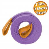 Sapan Lila Renk Polyester Spanzet 1 Ton 3 Metre Sağlam Yük Kaldırma Taşıma İndirme Halat - 1