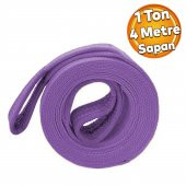 Polyester Spanzet Sapan Lila Renk 1 Ton 4 Metre Sağlam Yük Kaldırma Taşıma İndirme Halat thumbnail 1