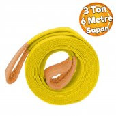 Spanzet Sapan Polyester Sarı Renk 3 Ton 6 Metre Sağlam Yük Kaldırma Taşıma İndirme Halat thumbnail 1