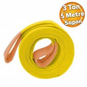 Spanzet Sarı Renk 3 Ton 5 Metre Dokuma Sapan Polyester Sağlam Yük Kaldırma Taşıma İndirme Halat - 1