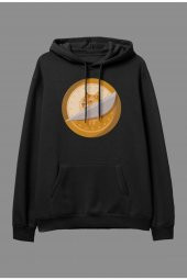 Oversize Bitconin Doge Coin Tasarım Baskılı Kapüşonlu Sweatshirt Hoodie - 1