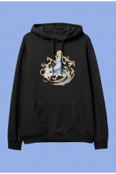 Oversize Sword Art Online Alice Zuberg Anime Karakter Baskılı Kapüşonlu Sweatshirt Hoodie - 1