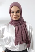 Gül Kurusu Tesettür Hazır Pratik Fitilli Pamuklu Şal - 1