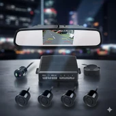 Space Araç Kamerası 4.3 inç aynaya geçmeli park sensörlü geri görüş kamerası thumbnail 1