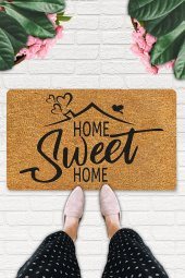 Uygur Home Sweet Home Tasarım Coco Görünümlü Dekoratif Dış Kapı Önü ve Iç Mekan Paspası - 1