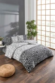 Tabu Home Doodle Siyah Çarşafı Lastikli Çift Kişilik Nevresim Takımı - 2