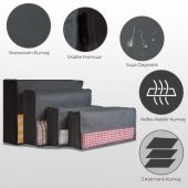 CUTY HOME EV TEKSTİL SİYAH VALİZ ORGANİZER-4LÜ SET - 4
