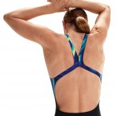 SPEEDO KADIN YÜZÜCÜ MAYOSU PLMT DIGI PBK 1PC AF BLACK/BLUE 8-00314815196 YZM - 6