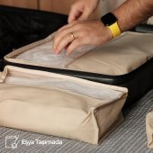 CUTY HOME EV TEKSTİL BEJ VALİZ ORGANİZER-4LÜ SET - 5