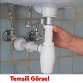 Sifon Körüklü Sökülebilir Taslı Temizlenebilir Mutfak Banyo Lavabo Taşı Gider Borusu Plastik 38 cm - 5